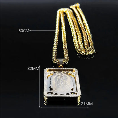 Wholesale Jewelry Retro Geometric 304 Stainless Steel Polishing Pendant Necklace