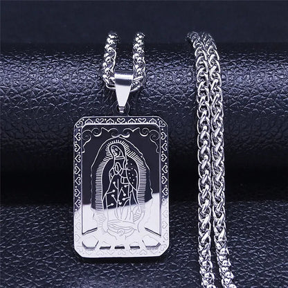 Wholesale Jewelry Retro Geometric 304 Stainless Steel Polishing Pendant Necklace