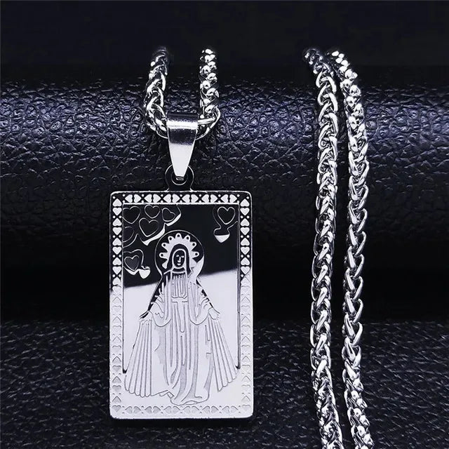 Wholesale Jewelry Retro Geometric 304 Stainless Steel Polishing Pendant Necklace