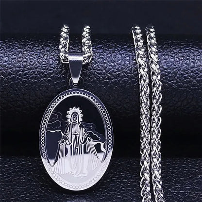 Wholesale Jewelry Retro Geometric 304 Stainless Steel Polishing Pendant Necklace