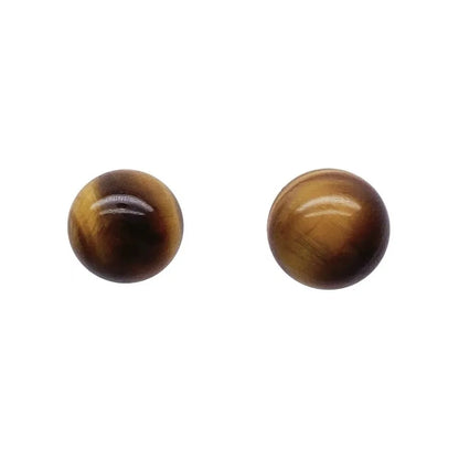 Wholesale Jewelry Retro Geometric Color Block Tiger Eye Plating Ear Studs