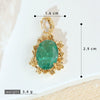 Wholesale Jewelry Retro Geometric Copper Green Stone Pendant With Heart Shape Electroplating