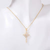Wholesale Jewelry Retro Geometric Copper Mixed Gem Inlay Cross Pendant Ochain Necklace
