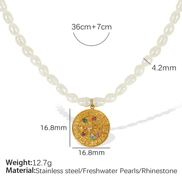 Wholesale Jewelry Retro Geometric Freshwater Pearl Necklace