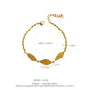 Wholesale Jewelry Retro Geometric Leaf Titanium Steel Goldplated Bracelet