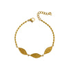 Wholesale Jewelry Retro Geometric Leaf Titanium Steel Goldplated Bracelet