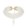 Wholesale Jewelry Retro Geometric Pearl Beaded Multilayer Pendant Necklace For Women
