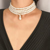 Wholesale Jewelry Retro Geometric Pearl Beaded Multilayer Pendant Necklace For Women