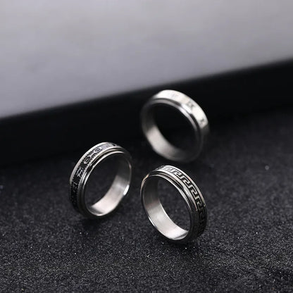 Wholesale Jewelry Retro Geometric Roman Numeral 304 Stainless Steel Rings