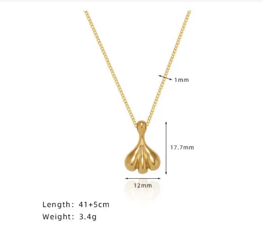 Wholesale Jewelry Retro Geometric Solid Color Titanium Steel 18K Gold Plated Pendant Necklace