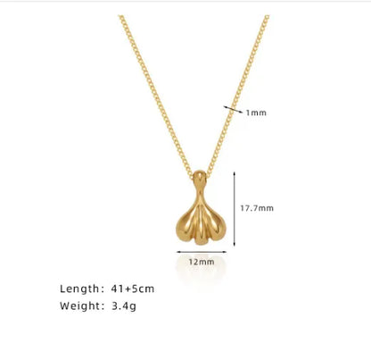 Wholesale Jewelry Retro Geometric Solid Color Titanium Steel 18K Gold Plated Pendant Necklace