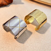Wholesale Jewelry Retro Geometric Stainless Steel Titanium Steel Nonfading Bracelet With Gold And Silver Stitching Design And Electroplating Processing