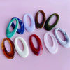 Wholesale Jewelry Retro Geometric Style Oval Hollow Plastic Resin Pendant Earrings