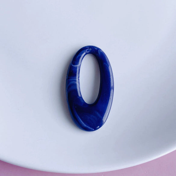 Wholesale Jewelry Retro Geometric Style Oval Hollow Plastic Resin Pendant Earrings