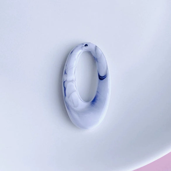 Wholesale Jewelry Retro Geometric Style Oval Hollow Plastic Resin Pendant Earrings