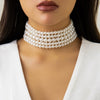 Wholesale Jewelry Retro Geometric Style Pearl Beaded Multilayered Necklace For Women