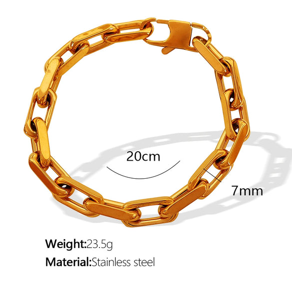 Wholesale Jewelry Retro Geometric Style Plant Flowers 316L Stainless Steel Electroplated Cuban Clavicle Chain Necklace Bracelet Unisex