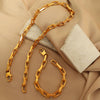 Wholesale Jewelry Retro Geometric Style Plant Flowers 316L Stainless Steel Electroplated Cuban Clavicle Chain Necklace Bracelet Unisex