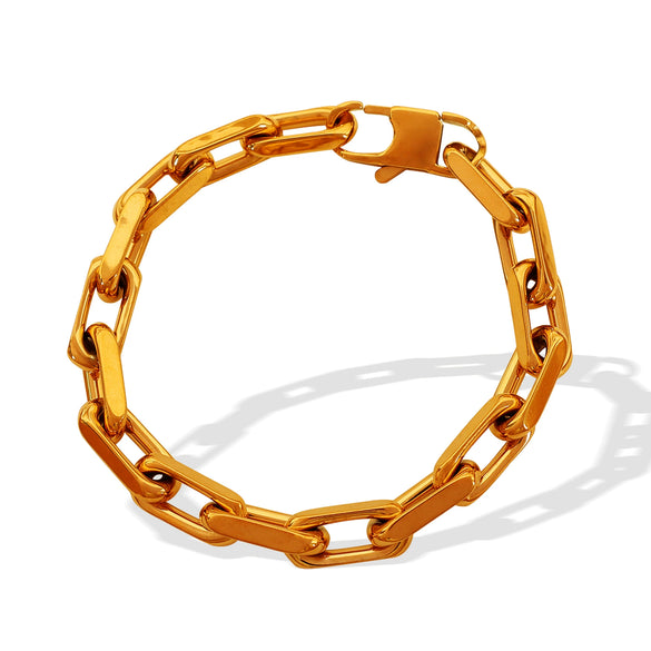 Wholesale Jewelry Retro Geometric Style Plant Flowers 316L Stainless Steel Electroplated Cuban Clavicle Chain Necklace Bracelet Unisex