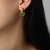 Wholesale Jewelry Retro Geometric 316L Stainless Steel Gold Plated Diamond Round Earrings For Women