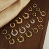 Wholesale Jewelry Retro Geometric 316L Stainless Steel Gold Plated U Shaped Diamond Earrings For Women