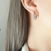 Wholesale Jewelry Retro Geometric 316L Stainless Steel Gold Plated U Shaped Diamond Earrings For Women