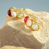 Wholesale Jewelry Retro Geometric 316L Stainless Steel 18K Gold Plated Opening Ring For Women