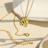Wholesale Jewelry Retro Geometric Wavy Square Copper Real Gold Inlaid Zircon Cross Chain Necklace