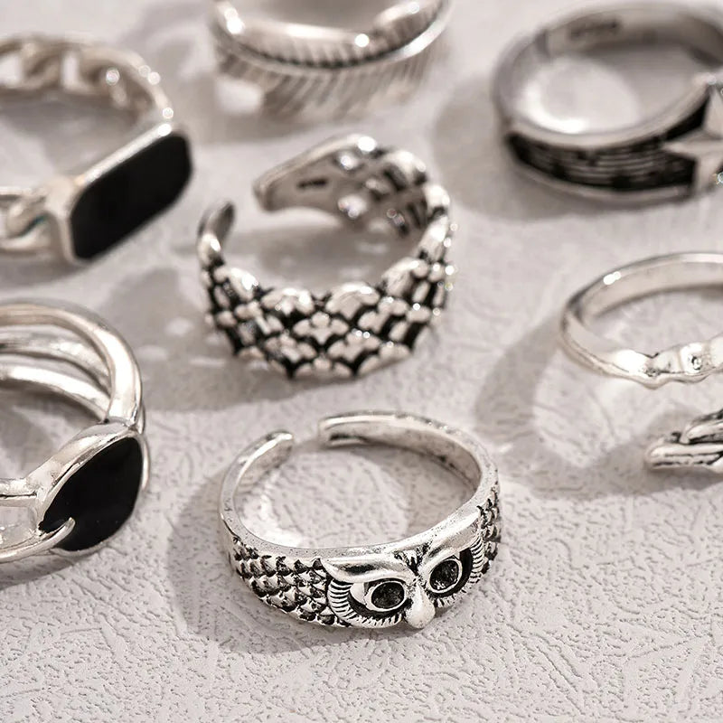 Wholesale Jewelry Retro Geometric Zinc Alloy Rings