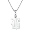 Wholesale Jewelry Retro Gothic Style Titanium Steel Military Nameplate Necklace Pendant With Letters Numbers Text And Polishing Plasma Treatment