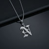 Wholesale Jewelry Retro Gothic Style Titanium Steel Military Nameplate Necklace Pendant With Letters Numbers Text And Polishing Plasma Treatment