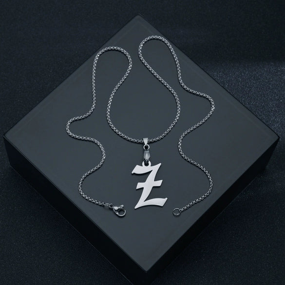 Wholesale Jewelry Retro Gothic Style Titanium Steel Military Nameplate Necklace Pendant With Letters Numbers Text And Polishing Plasma Treatment