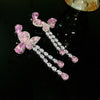 Wholesale Jewelry Retro Heart Shape Alloy Rhinestones Inlay Drop Earrings