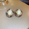 Wholesale Jewelry Retro Heart Shape Alloy Rhinestones Inlay Drop Earrings