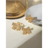 Wholesale Jewelry Retro Highend Stainless Steel Bow Rhinestone Earrings For Women With Electroplating