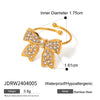 Wholesale Jewelry Retro Highend Stainless Steel Bow Rhinestone Earrings For Women With Electroplating