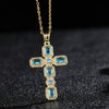 Wholesale Jewelry Retro Hip Hop Cross Copper Electroplating Geometric Pendant Necklace With O Word Chain For Men And Women