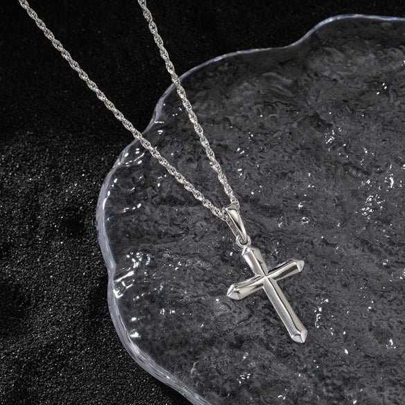 Wholesale Jewelry Retro Hiphop Style Cross Silver Geometric Electroplated Necklace For Men