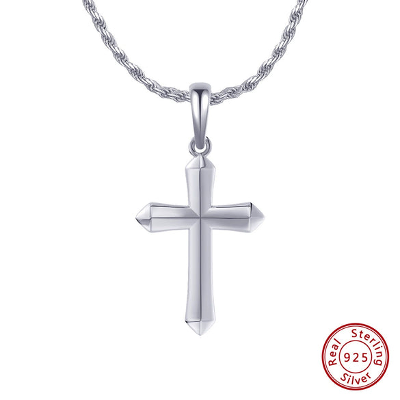 Wholesale Jewelry Retro Hiphop Style Cross Silver Geometric Electroplated Necklace For Men