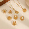 Wholesale Jewelry Retro Ins Style Stainless Steel And Titanium Steel Earrings Bracelet Pendant Necklace With Stars Sun Moon Clouds Universe Pattern Electroplating For Women