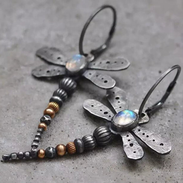 Wholesale Jewelry Retro Insect Dragonfly Alloy Electroplated Women's Earrings