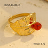 Wholesale Jewelry Retro Light Luxury Stainless Steel Geometric Ring With Electroplating