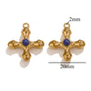 Wholesale Jewelry Retro Light Luxury Tiger Eye Stone Cross Pendant Titanium Steel Chain