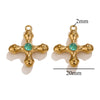 Wholesale Jewelry Retro Light Luxury Tiger Eye Stone Cross Pendant Titanium Steel Chain