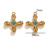 Wholesale Jewelry Retro Light Luxury Tiger Eye Stone Cross Pendant Titanium Steel Chain