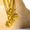 Wholesale Jewelry Retro Literary Abstract Geometric Sun Face Copper Electroplated Cuban Chain Necklace For Women