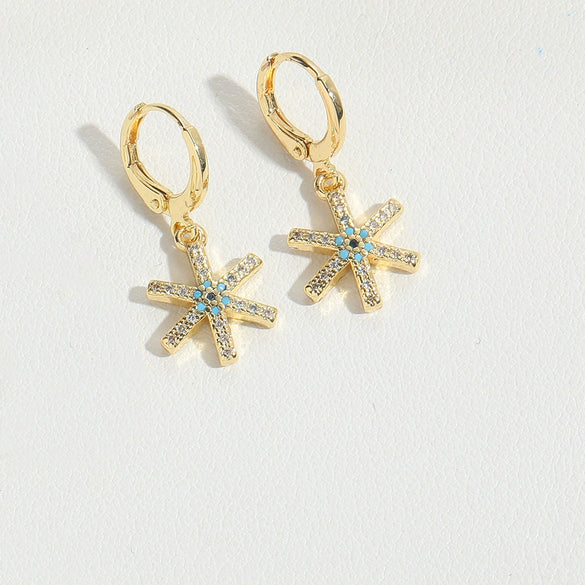 Wholesale Jewelry Retro Love Design Heart Shape Copper Electroplated Women's Pendant Earrings