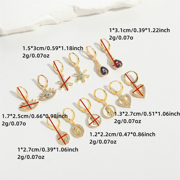 Wholesale Jewelry Retro Love Design Heart Shape Copper Electroplated Women's Pendant Earrings