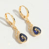 Wholesale Jewelry Retro Love Design Heart Shape Copper Electroplated Women's Pendant Earrings