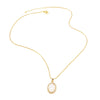 Wholesale Jewelry Retro Mother Of Pearl Love Pendant Necklace Copper Gold Plated Geometric Style Box Chain Women's